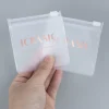 Custom Logo Print Jewelry Small Matte Ziplock Bags Frosted Pvc Zip Lock Bag for Bracelet Earring Necklace Ring