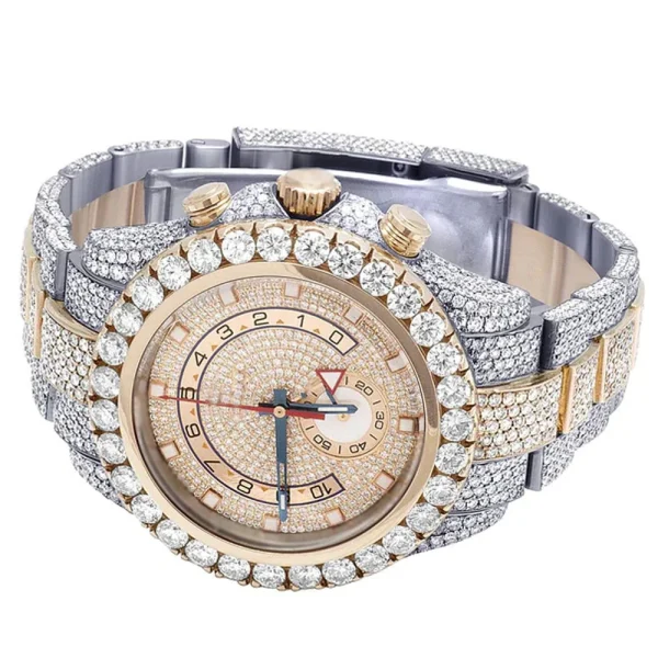 Redoors Jewelry VVS Iced Out Moissanite Diamond Antique Fashion Glass Dial Stainless Steel Watch Custom Made Unisex Watch
