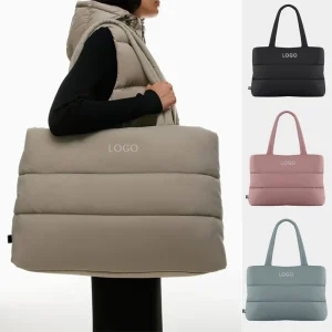 Large Carryall Puffy Shoulder Bag Quilted Tote Bag  Lightweight Oversize Custom Quilted Puffer Travel Tote Bag Woman Handbag