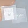 Custom Logo Print Jewelry Small Matte Ziplock Bags Frosted Pvc Zip Lock Bag for Bracelet Earring Necklace Ring