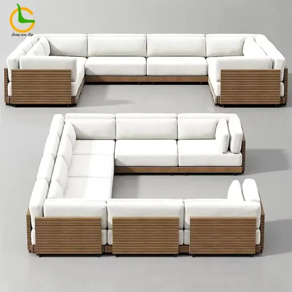 Luxury Outdoor Furniture All Weather Hotel Teak Garden Sofa Set Contemporary Style Patio Furniture Set Corner Modular Sofas Sets Luxury Outdoor Furniture All Weather Hotel Teak Garden Sofa Set Contemporary Style Patio Furniture Set Corner Modular Sofas Sets