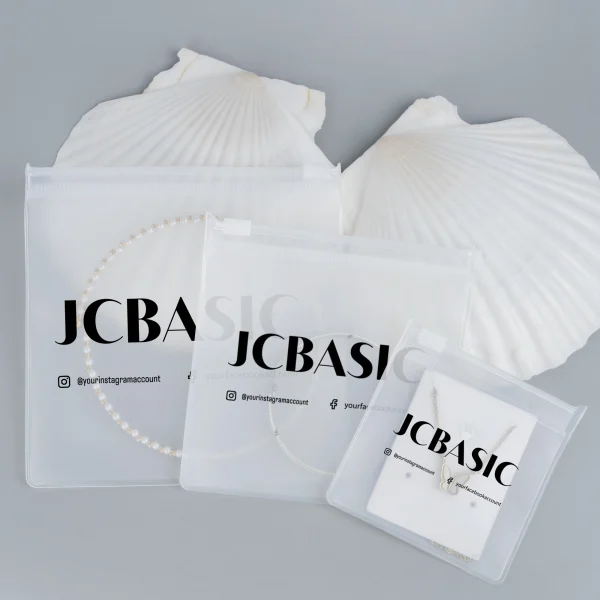 Custom Logo Print Jewelry Small Matte Ziplock Bags Frosted Pvc Zip Lock Bag for Bracelet Earring Necklace Ring