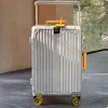 Wholesale 20/24/26Inch Trunk PC with Aluminum Suitcase Travel Luggage Wide-trolley Suitcase TSA Lock Carry on Leather Handle