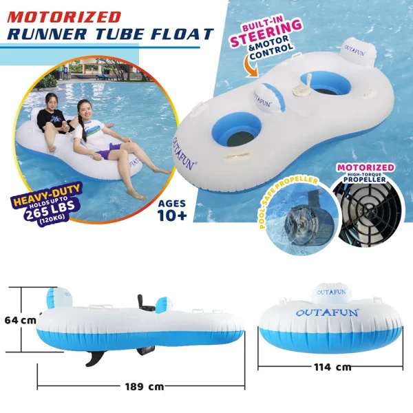 Custom Motorized Inflatable Pool Float for Parents & Children Floating Tube Lounger Pool Float with Motor Swimming Pool Toy Custom Motorized Inflatable Pool Float for Parents & Children Floating Tube Lounger Pool Float with Motor Swimming Pool Toy