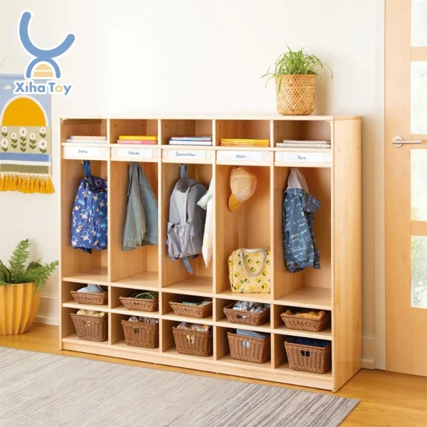 Montessori Preschool Furniture Kindergarten Wooden Clothes Storage Cubbies & Lockers Nursery Classroom Layout Daycare Furniture Montessori Preschool Furniture Kindergarten Wooden Clothes Storage Cubbies & Lockers Nursery Classroom Layout Daycare Furniture