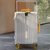 Wholesale 20/24/26Inch Trunk PC with Aluminum Suitcase Travel Luggage Wide-trolley Suitcase TSA Lock Carry on Leather Handle