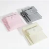 Wholesale Custom Logo Printed Small Envelope Flap Jewelry Pouch Luxury Suede Necklace Earring Ring Jewelry Bag With Bow Knot