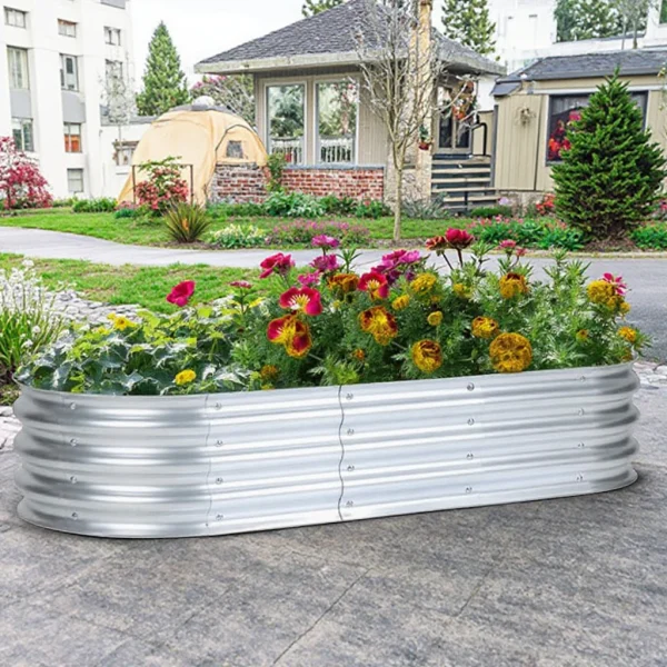 Premium Steel Galvanized Eco-Friendly Outdoor Raised Garden Bed with Customizable Size for Home Flower Pots & Planters