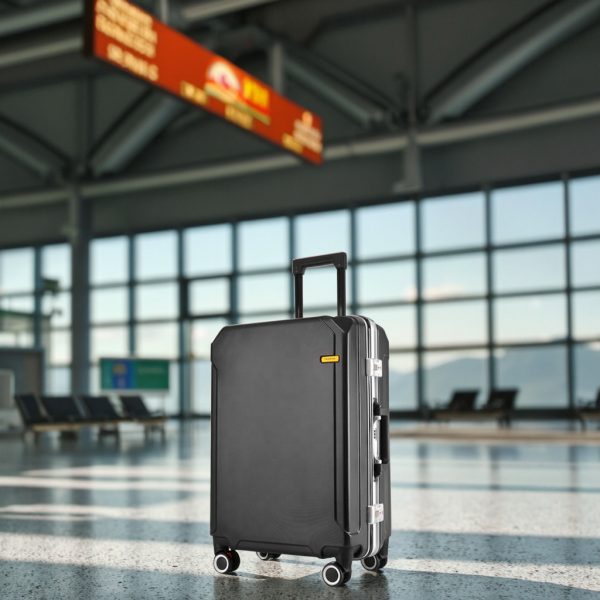 PC Aluminum Luggage Carry on Luggage Suitcases 20/24/28 Inch Trolley Travelling Bags With USB Aluminum Suitcase Gift Box Female