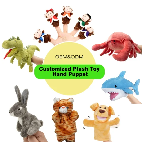 Custom Soft Plush Finger Hand Puppet Toy Cuddly Plush Animal Finger Puppets Interactive Toy for Parents and Children Custom Soft Plush Finger Hand Puppet Toy Cuddly Plush Animal Finger Puppets Interactive Toy for Parents and Children