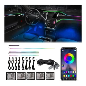 Handles Smart Multicolor Rgb Symphony Acrylic Led Car and Universal  Car Dynamic Chasing Ambient Light of Ambient Lighting Car