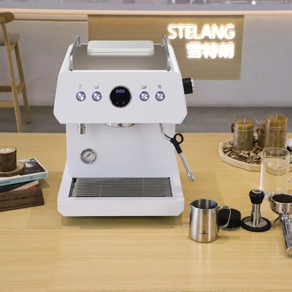 Automatic Commercial Espresso Machine Stainless Steel Coffee Maker Expresso Cafetera Household Appliances for Cars Electric