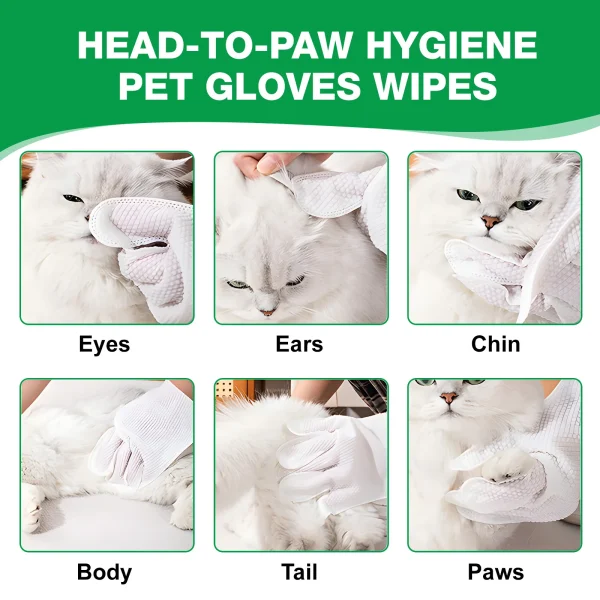Oimmal Hot Sale Natural Pet Care Coconut Oil Hypoallergenic Gloves Wipes for Pet Cleansing Deodorize