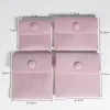 Wholesale Custom Logo Printed Small Envelope Flap Jewelry Pouch Luxury Suede Necklace Earring Ring Jewelry Bag With Bow Knot