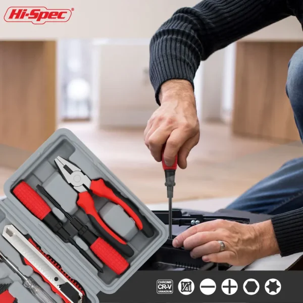 Hot-Selling 13pc Small Household Basic DIY Hand Tools Set Home Tool Kit in a Portable Tool Case for Online Retail