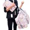 Large Capacity Foldable Travel Bag Women Portable Oxford Leather Shoulder Duffle Custom Cartoon Print Waterproof Luggage Tote