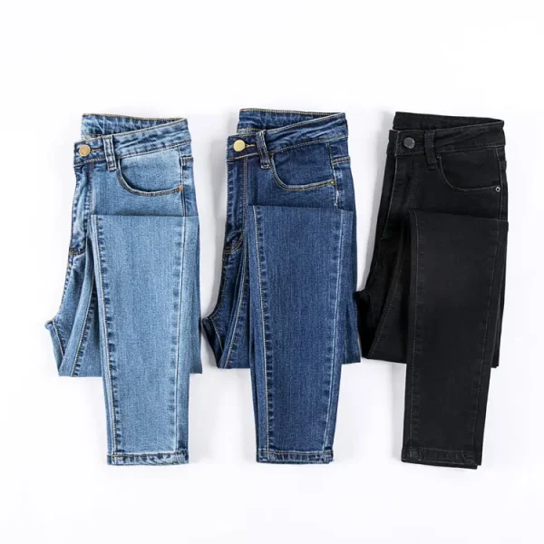 Wholesale New Fashion Women Stretch Denim Pencil Jeans Stretch Elastic Trousers Pants High Waist Lady Girls Casual Jeans