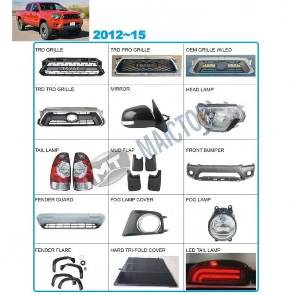 Maictop Car Accesorios Bumper Grill Tail Light Auto Body Parts for Tacoma 2005 - 2015 Pickup 4x4 Maictop Car Accesorios Bumper Grill Tail Light Auto Body Parts for Tacoma 2005 - 2015 Pickup 4x4