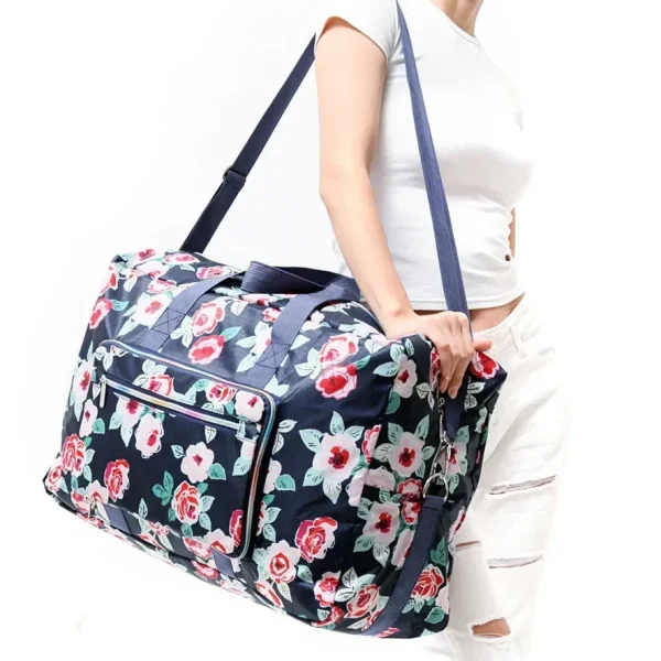 Large Capacity Foldable Travel Bag Women Portable Oxford Leather Shoulder Duffle Custom Cartoon Print Waterproof Luggage Tote