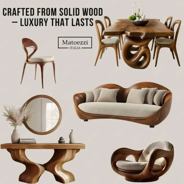 Luxury Solid Wood Furniture Set Italian Design Modern Sofa Dining Table Chairs Armchair Console Table for Villa Hotel