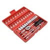 46 Pcs Socket Ratchet Wrench Tools Set Box Auto Repair Hand Tools