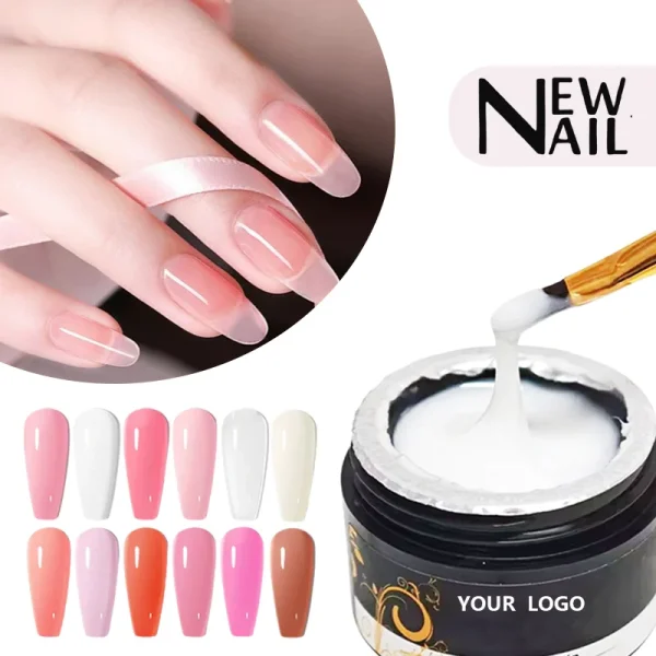 Beauty Supplied OEM Nail Salon Products Hard Gel Builder Long Nail Accessories Natural pink Nude 30g Builder Extension Gel