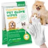 Oimmal Hot Sale Natural Pet Care Coconut Oil Hypoallergenic Gloves Wipes for Pet Cleansing Deodorize