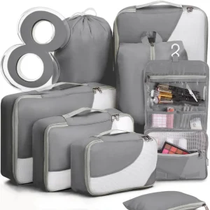 YOUK 8-Piece Sport Portable Luggage Packing Organizers Fashionable Zipper Suitcase Storage Cases Folding Travel Organizers YOUK 8-Piece Sport Portable Luggage Packing Organizers Fashionable Zipper Suitcase Storage Cases Folding Travel Organizers