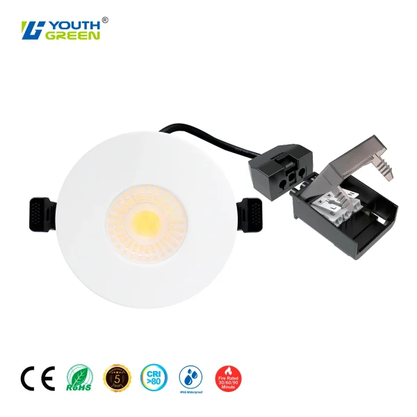 European Standard 2Power & 4 CCT Tunable Indoor Led Ceiling Recessed Downlights 90 Minutes Fire Rated Spot Lamps With Dimmer