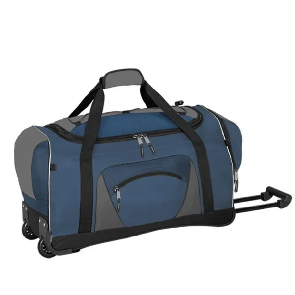 Hot Sell 22 Inch Waterproof Polyester Rolling Duffle Bag Unisex Gender Travel Airport Luggage Trolley Lock Spinner Carry-on