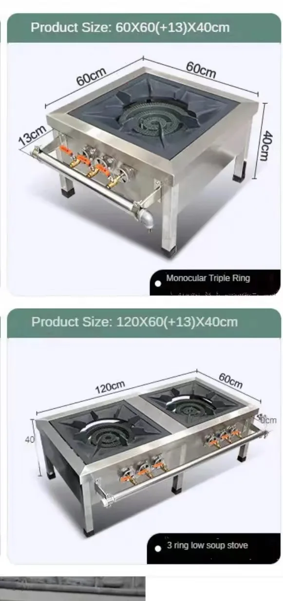 2025 High Quality Double Head Stove Commercial Use Restaurant Kitchen Equipment 3 /6 Burners Gas Stove