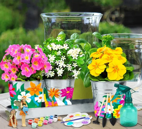 Kids Flower Planting Growing Tools Kits Paint and Plant Garden Tools Set Arts & Crafts Make Your Own Planter Educational Toy Kids Flower Planting Growing Tools Kits Paint and Plant Garden Tools Set Arts & Crafts Make Your Own Planter Educational Toy