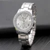 Hot Selling Trendy Luxury Women Geneva Casual Wrist Watch with Diamond Round Dial Plate Quartz Movement Business Watch
