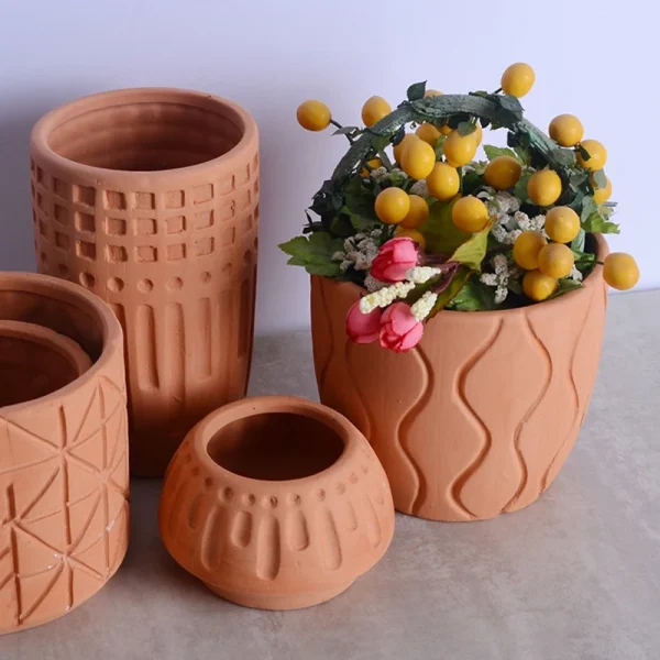 Wholesale Mini Terracotta Pots Classic Country Ceramic Flower Planter Desktop Garden Home Decor Clay Live Succulent Kit Bulk