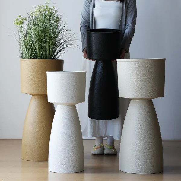 High Quality Minimalist Big Plastic Plant Pots for Plants Home Decor Large Tall Outdoor Pots with Luxury Saucer for Outdoor High Quality Minimalist Big Plastic Plant Pots for Plants Home Decor Large Tall Outdoor Pots with Luxury Saucer for Outdoor