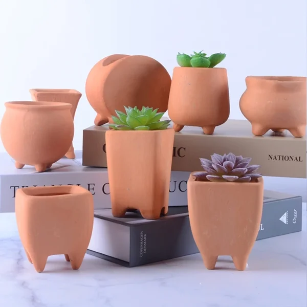 Wholesale Mini Terracotta Pots Classic Country Ceramic Flower Planter Desktop Garden Home Decor Clay Live Succulent Kit Bulk