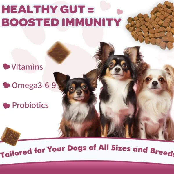 Dog Wellness Nutrition Probiotics Supplements Gut Health Pet Care with Vitamins Digestive Support for Dogs