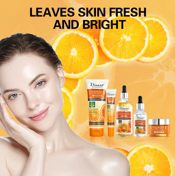 Disaar Wholesale Bright Vitamin C Skin Care Set(new) Beauty the Best 5 in 1 Face Wash Serum Toner Cream and Eye Cream