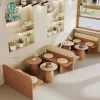 Coffee Shop Wooden Cafe and Restaurant Bench Sofa Booth Seating Set Chair and Table Furniture Coffee Shop Wooden Cafe and Restaurant Bench Sofa Booth Seating Set Chair and Table Furniture