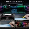 Handles Smart Multicolor Rgb Symphony Acrylic Led Car and Universal  Car Dynamic Chasing Ambient Light of Ambient Lighting Car