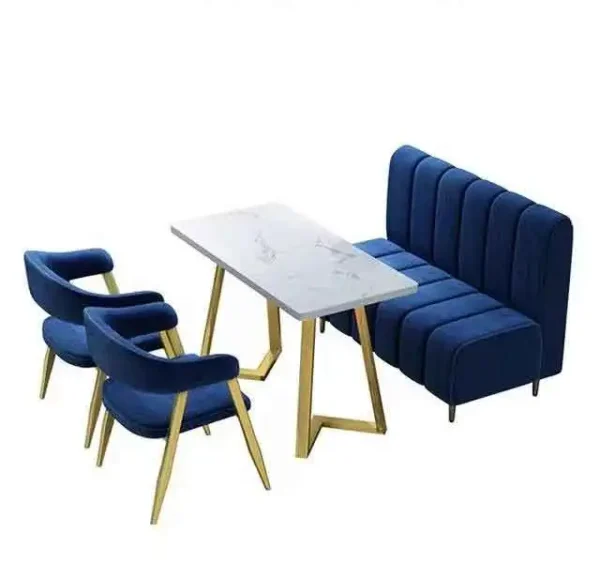 Restaurant Furniture Hot Selling Light Luxury Dining Furniture Cafe Table and Chair Dessert Restaurant Sofa Booth