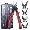 Multipurpose 8 Inch 5 in 1 Plier Tool Set 1pc Cable Cutters Wire 1pc Stripper 1pc Crimping Plier 1pc Linesman Pliers 1pc Scissor