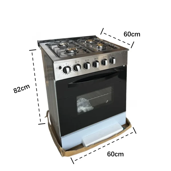 Freestanding 60cm 4 burner Stainless Steel Gas Stove Range with Oven Barbeque Grill for Baking for Household Kitchen Appliances