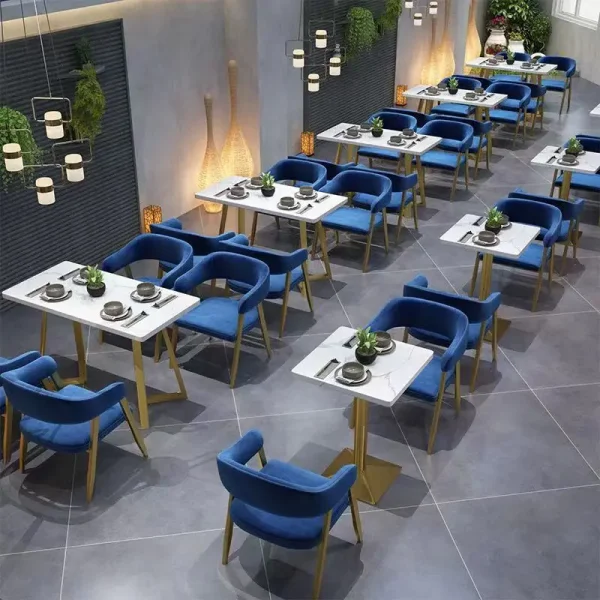 Restaurant Furniture Hot Selling Light Luxury Dining Furniture Cafe Table and Chair Dessert Restaurant Sofa Booth