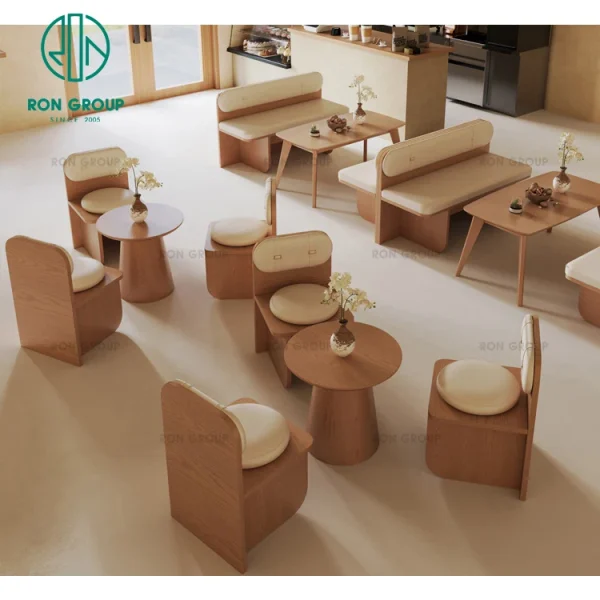 Coffee Shop Wooden Cafe and Restaurant Bench Sofa Booth Seating Set Chair and Table Furniture Coffee Shop Wooden Cafe and Restaurant Bench Sofa Booth Seating Set Chair and Table Furniture
