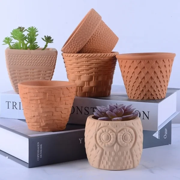 Wholesale Mini Terracotta Pots Classic Country Ceramic Flower Planter Desktop Garden Home Decor Clay Live Succulent Kit Bulk