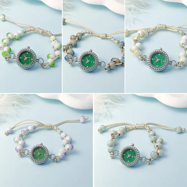 Wholesale Newest Design Fashion Custom logo Women Quartz Watches Crystal Beads Crystal Ladies Watches