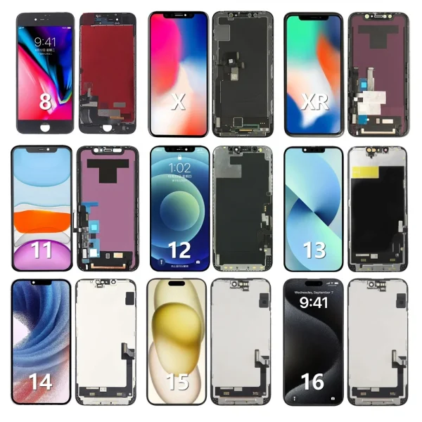 Wholesale Incell ZY JK Mobile Phone LCDs for iPhone 13 X XS XR 11 12 13 Pro Max 14 Plus 15 16 ZY GX Screen OLED