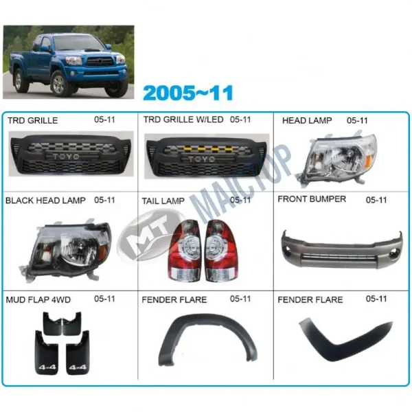 Maictop Car Accesorios Bumper Grill Tail Light Auto Body Parts for Tacoma 2005 - 2015 Pickup 4x4 Maictop Car Accesorios Bumper Grill Tail Light Auto Body Parts for Tacoma 2005 - 2015 Pickup 4x4