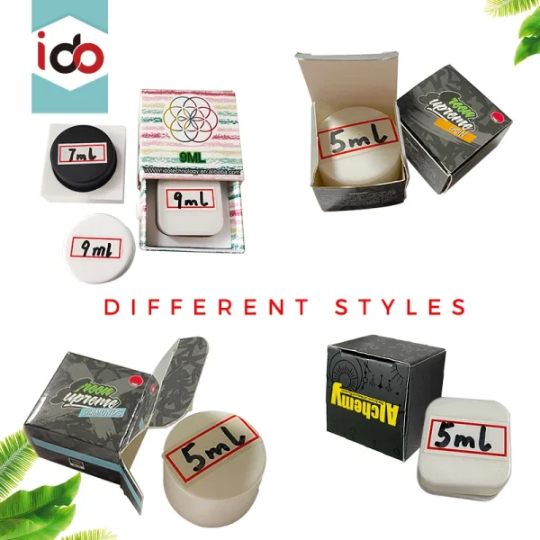 Concentrate Container Packaging Box Custom Printed for 5/7/9ml Glass Jar Paper Box Packaging